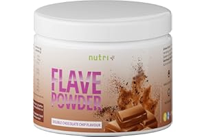 ‎NUTRI + Geschmackspulver Schoko Vegan MHD - Flave Powder 270g - Aroma-Pulver laktosefrei Geschmack Schokolade - Flavour für Lebensmittel, Wasser ohne Zucker, Quark - 10 Kalorien pro Portion