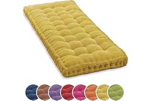 GOZYLA Outdoor Bench Cushion 40x40cm, Swing Cushion Patio Furniture Cushions 3 Seater, for Garden Patio Furniture Lounger Bench (Color : Yellow, Size : 60 * 165cm)