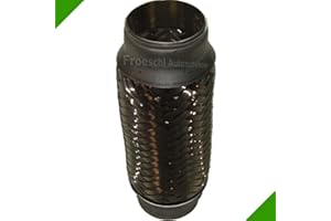 FRÖSCHL AUTOZUBEHÖR 40x150mm Auspuffanlage Auspuffrohr Flexrohr Verbindungsstück Reparaturrohr Flexstück Drahtgeflecht Abgasanlage Flexteil Abgasrohr Flexibles Rohr Hosenrohr Auspuff Universal Reparaturstück