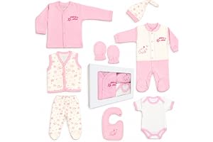 Blue Eyes nyfödd baby presentset unisex | 8 delar första kläder & babyutrustning