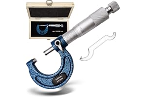 MIB GERMANY MIB Bügelmessschraube DIN 863, lackierter Bügel | Präzisionswerkzeug | Mikrometer mit HM-Messflächen | Mess- & Planwerkzeuge | Durchmesser Messgerät | Messbereich 0-25 mm | inkl. Einstellmaß