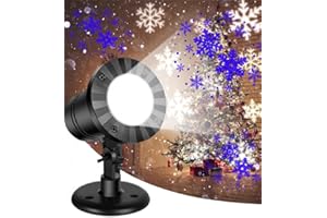 LANGUBABY LED Schneeflocken Projektor Weihnachten Außen Dynamischer Schneefall Effekt IP65 Wasserdicht Weihnachtsbeleuchtung Deko Garten Fenster Wand (Blau Weiß)