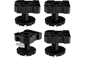 SOTOOLS Sockelfuß 4er Set 55 mm – schwarz – Kunststoff – verstellbar – Stabile Sockelfüße 55 mm – einfache Höhenverstellung, je 500 kg hohe Tragkraft, große Standfläche – Möbelfuß