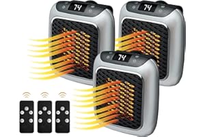 URCREAT 800W Instaheat PTC Keramik Insta Heater Pro X, Mini Heizlüfter Steckdose Mit Fernbedienung 8H Timer, Leise Instant Heater Erfahrungen, Klein Steckdosen Heizung, Mini Heater Für Steckdose (3 Stück,EU)