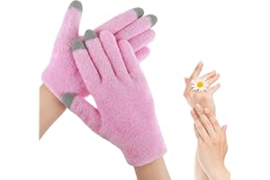 APLZGMG Baumwollhandschuhe, Feuchtigkeitsspendender Handschuh mit Touchscreen, Feuchtigkeitsspendende Winter Behandlung für Rissige Hände, Touchscreen Finger, Spa, Gel Handschuh für Frauen und Damen (Rosa)