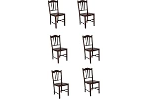 SISA srl Sedie Sala Da Pranzo 6 Pezzi, Sedie Cucina Legno, Arredamento Casa, Modello Silvana, Colore Noce, 45x43x95 cm, Sedie Legno Massello, Made in Italy