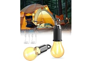 BRIGHTARK Lampada Campeggio Ricaricabile, Luce Campeggio a LED, Lanterna da Campeggio, 3 modalità di Luminosità Regolabile Lampada da Campeggio Luce da Campeggio Portatile per Tenda, Luce Emergenza, 2 pezzi