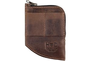 Hide & Drink, EDC Pocket Wallet, Curved Cash Organizer, Slim Front Card Holder, Money Clip, Full Grain Leather, Handmade Travel Accessories, Bourbon Brown, Bourbon Brown, Classic
