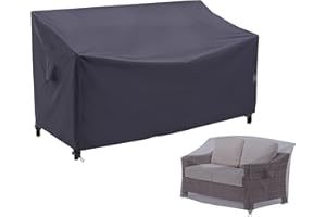 F&J Outdoors Housse de causeuse de jardin imperméable en tissu respectueux de l'environnement et résistante aux UV pour banc 2 places - 158 x 84 x 61/81 cm - Gris