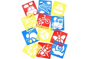 MWOOT 12 Pièces Pochoir Dessin Peinture, Transport et Animaux Pochoirs pour l'apprentissage de la Peinture, Bricolage