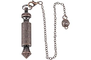 mookaitedecor 16 Plate Ring Metal Dowsing Pendulum for Divination Scrying Reiki Healing Spiritual Room Decor Gift, Copper Brown Plated Brass Decorative Dowsing Pendulum