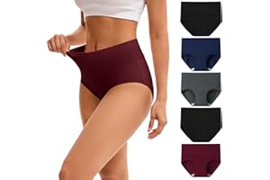 INNERSY Bragas Mujer Algodon Altas Braguitas Culotte Elástico Ropa Interior Suave y Cómoda Pack de 5