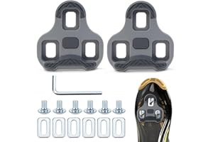 LPZMPZ Compatible con Look Keo Bike Pedales de 3 Orificios Grip Blade 2 MAX Carbon Classic Cleats Bicicleta Tacos Juego de Placas de Zapatos de Carretera Pedales Gris MTB Road Cleats