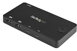 StarTech.com Switch KVM USB-C a 2 porte, 4K 60Hz HDMI, Mini switch compatto a doppia porta, Commutatore KVM UHD (SV211HDUC)