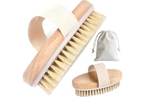 GENERICO Spazzola Corpo a Secco Setole Naturali - Dry Brushing per Massaggio Anticellulite e Tonificante, 1 pz