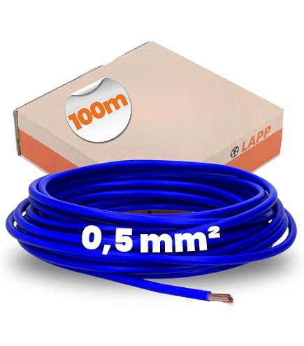 Câble électrique Helukabel H05V-K 1x0,5mm² Brun - Bobine De 100 M, Marque Allemande, Neuf