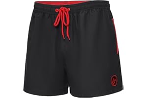 Ladeheid Short de Bain Homme, Séchage Rapide avec Doublure en Filet, Poches Latérales et Arrière, Taille Élastique avec Cordon, Confortable et Respirant pour Natation LA40-199