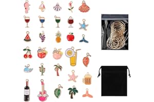 VLYX Set di 30 ciondoli per bicchieri da vino sacchetto di velluto - Divertenti etichette per bicchieri, identificatori di bicchieri per Natale, Halloween, San Valentino, feste di compleanno