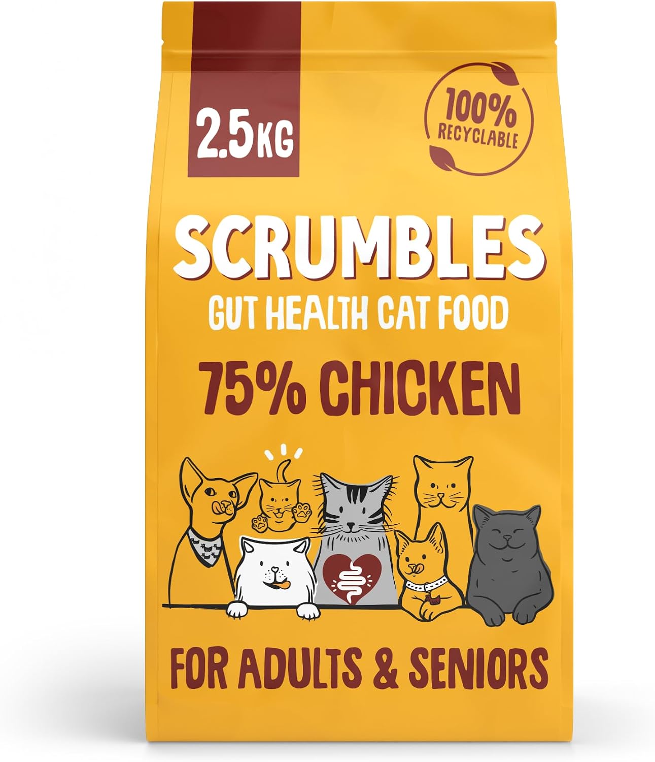 Scrumbles All Natural Dry Cat Food with 75% Chicken, High Protein Food For Adults And Seniors, 2.5Kg,package may vary