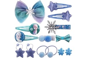 Frozen Reine des neiges Cheveux Clips - YUESEN Épingle à cheveux enfant barrettes à cheveux avec motifs différents Elsa et Anna pour mariage fête demoiselle d'honneur princesse enfants 13PCS