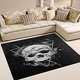 Use7 Kunstwerk Sugar Skull Halloween Dia De Los Muertos Teppich für Wohnzimmer Schlafzimmer 160 cm x 122 cm