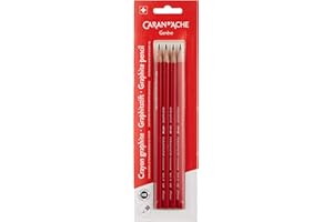 Caran d'Ache D´Ache 0341.372 106230 - Juego de lápices escolares (4 unidades, madera roja, dureza HB, 14 cm)