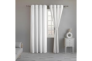 LINENWALAS Cotton Linen Semi-Sheer Curtains for Living Room 84 inch Length, 2 Panels Set, Rod Pocket Top, Semi Transparent Window Curtain Balance Privacy & Light (W-52” x L-84” / Semi-Sheer/White)