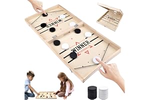 Picrik Fast Sling Puck Game, Slingshot Hockey Game, 2 in 1 Table Ice Hockey Winner Board Party Game Toy for Parent-Child Interactive Toy for Family Kids Adults