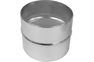 Repa Market Connecteur pour tuyau de ventilation 100 mm – En acier galvanisé rond pour tuyau d'aération, climatisation, adaptateur de tuyau d'évacuation d'air – Raccord intérieur, extérieur, tuyau à