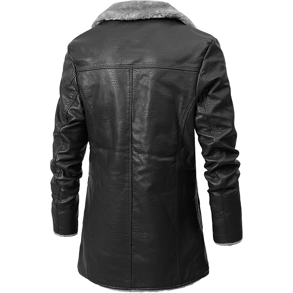 Cappotto Invernale Uomo In Finta Pelle Scamosciata - Lungo, Foderato, Stile Vintage