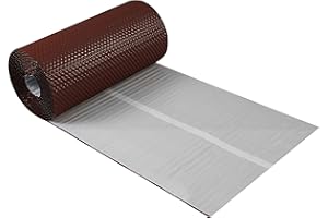 PAROTEC Ruban de Raccordement Cheminée 3D Aluminium Texturé 300 mm x 5 m, 7 Couleurs Ruban de Raccordement Mural Toit Cheminée Mur Cheminée Châtaigne Rouge