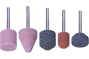 wolfcraft 2142000 - Kit de Meule Abrasive sur Tige - 5 pièces