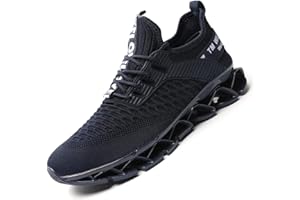 WREZATRO Men's Running Shoes Mesh Athletic Sport Sneakers Gym Fashion Trainers Tennis Casual Walking Zapatos
