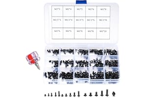 OIJOIYOI M2 M2.5 M3 Micro Assorted Screws, Self-Tapping Screw Set, Flat Round Pan Head Screws, Laptop Computer Repair Screws Kit, Countersunk Electronic Screws Kits Accessories-450 Pcs, with Screwdriver