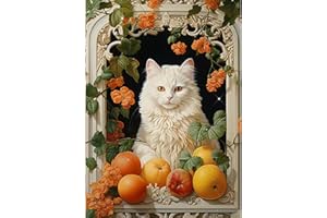 CEOVR Peinture Diamant Adulte Chats et Fleurs 5D Diamond Painting Complet Fruits,Strass Point de Croix Painting Diamant,Animaux Diamant Kit Enfants,Diamond Painting Adulte 30x40 cm