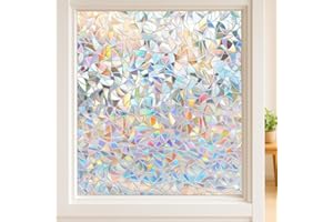 vgoltd Window Film Rainbow Privacy Film for Glass Windows Decorative Stickers for Glass Privacy Static Cling Rainbow Vinyl Films for Home & Office (30cm x 1m)