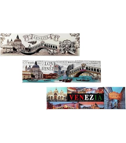 Set 2 Calamite 3D Venezia - Resina Souvenir Per Frigorifero | Design Ponte Rialto E Gelato - Foto 12