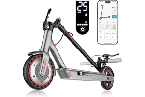 Aimittie Electric Scooter for Adults, 10" Tires, Powerful 500W Motor, Max 35/45KM Long Range, Top Speed 25KM/h, Lightweight and Foldable Scooter, Dual Lighting System and Drum Brake, Smart APP Control