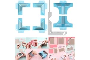 CYFUN DESIGN 7PACK Corner Guides for Chipboard Boxes,with 5-in-1 Book Cover Guide Metal Bookbinding Cover Tool for Box Making,Cartonnage Corner Holding Tool for Gluing Papers for 1mm,1.5mm,2mm and 3mm Thicknesses