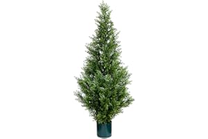 Leflos Albero di cedro artificiale, finto Cipresso di 120 cm, albero di cipresso artificiale per soggiorno, ufficio, festival e feste