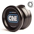 YoyoFactory ONE Yo-Yo - Black (modern spinning yoyo, beginner to pro, 2 different level ball-bearings included, comes with string)