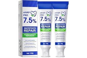 Feeliville Hydroxyapatit tandkräm för emaljskydd, 7,5 % hydroxiapatit, fluoridfri mintformel för vuxna, reparerar och skyddar tänder, stärker emaljen (2-pack)