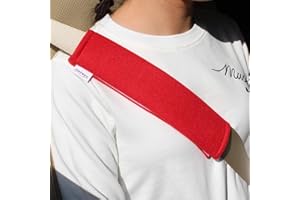 GAMPRO Voiture Protège Ceinture 2 pcs Sécurité Coussin Ceinture Siege Auto Confort Pads Voyage (Rouge)