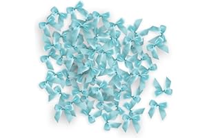 JKDHJK 48 Stück 5 Cm / 1,97" Regenbogenband Mini Schleife Dekoration Diy Handwerk Für Valentinstag Geschenkverpackung Hochzeit Auto Bänder Weihnachtskarten (blau)