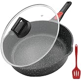 11" Nonstick Fry Pan, Cast Aluminum with Non-Stick - Black | With removable handle, suitable pan with lid, suitable for all t