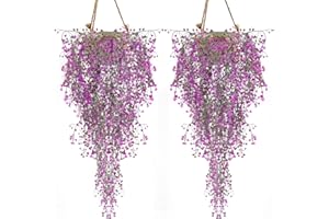 GKONGU Plantas articiales 2 Piezas Enredadera Artificial Ideal para la decoración de la Pared de la casa Decoración de la Cerca de la Yarda-Magenta
