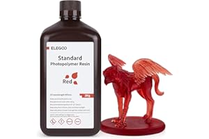 ELEGOO Standardowa fotopolimerowa żywica do drukarki 3D LCD UV, 405 nm, do drukarki 3D LCD/DLP, niska kurczliwość, wysoka dokładność, 2 kg, jasnoczerwona