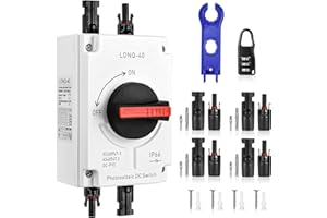 OFFCUP Interruttore Isolatore CC, Solare Sezionatore CC 1200V 32A Interruttore di Separazione CC Interruttore Solare Isolatore Fotovoltaico, Isolatore Fotovoltaico Solar per Pannello, Batteria…