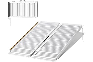 FACHNUO TOOL FACHNUO 91,5CM Rampe pour Fauteuil Roulant Pliable Rampe de Seuil, Capacité 362KG, Extra Large 74CM Antidérapante - Ramp Aluminium Portable pour Escaliers, Marches, Portes, Entrées