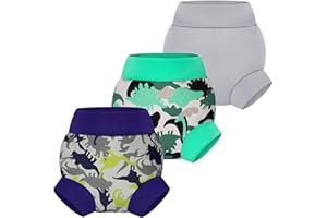 BIG ELEPHANT Pieluszki kąpielowe dla niemowląt, 3 sztuki, zmywalne, regulowane pieluchy do pływania wielokrotnego użytku dla chłopców i dziewcząt, 12-24 miesięcy